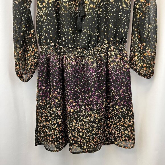 Jessica Simpson Women’s Long Sleeve Boho Dress Drop Elastic Waist Floral Print S - Picture 4 of 8